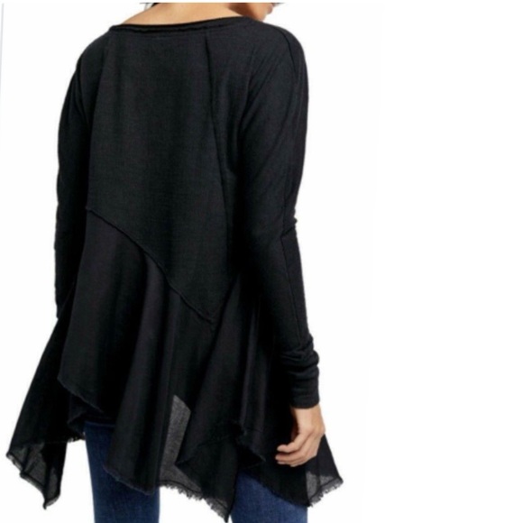 Free People - Black “ Comin’ In Hot” Tunic Top Size Medium - Picture 6 of 15